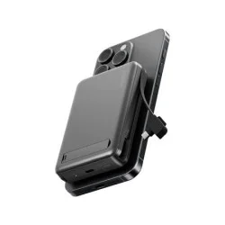 Energea Magpac Pro Plus, 10000Mah Magsafe Compatible Qi2 Power Bank With Built-In Cable And Stand - Gun